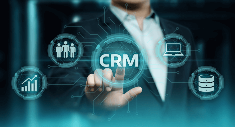 CRM dashboard displaying sales metrics and customer engagement statistics